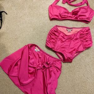 Pin Up Couture hot pink bathing suit
